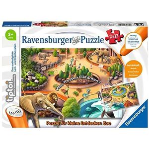 Ravensburger tiptoi Spiel 00051 Puzzle für kleine Entdecker: Zoo - 2x12 Teile Kinderpuzzle ab 3 Jahren, für Jungen und Mädchen, 1 Spieler