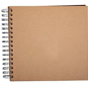 Rayher Spiraalgebonden Scrapbook met Plain White Paper Pages, Hardcover Memory Book, Kraft Paper Album in de grootte 22.5x21.5cm, 15 Pagina's, 73201521