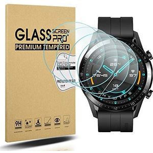 Diruite 4 Stuks Gehard Glas voor Huawei Watch GT 2 (46mm Version) Screen Protector,HD Glas Beschermfolie voor Huawei Watch GT 2 46mm Smartwatch