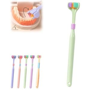 SensoryJoy tandenborstel - 3-zijdige tandenborstel, 6 kleuren volwassenen en kinderen, 3D-tandenborstel, 3-zijdige tandenborstel voor speciale behoeften, zachte borstelharen bedekken de tandenborstel
