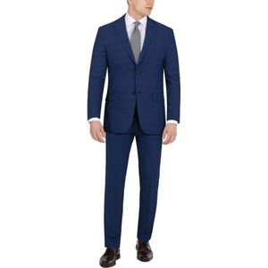 DKNY Mannen moderne pasvorm hoge prestaties pak scheidt jurk broek, Blauwe Plaid, 38W x 29L