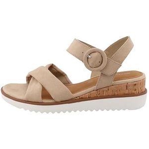 Tom Tailor Dames 5390290011 sandalen met sleehak, zand, 37 EU, zand, 37 EU