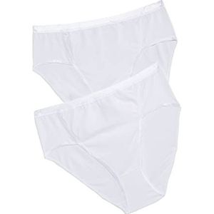 Ulla Popken Grote maten dames slip jazz-Pant set van 2, wit, 66-68