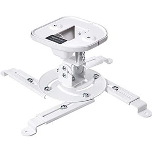 Amazon Basics Projectorhouder voor aan de wand of het plafond, kantelbaar, 15 kg draagkracht, wit