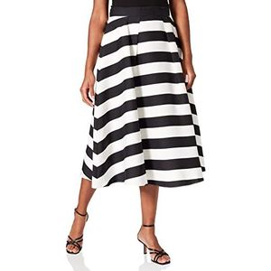 APART Fashion Satijnen rok voor dames, crème-zwart, One Size