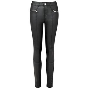 Joe Browns Dames Essentials Skinny Fit Zip Detail Faux Lederen Broek, Zwart, 8, Zwart, 34