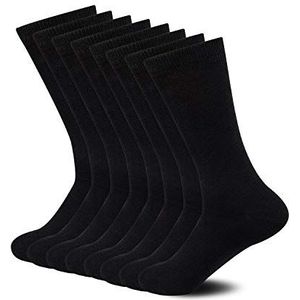 Sock Amazing Unisex bamboe rayon sokken super zachte zwarte crew sokken 8 Pack, Zwart, 41.5-44.5 EU