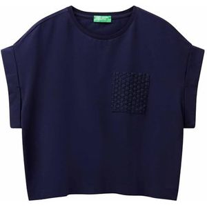 UNITED COLORS OF BENETTON - Shirt - Donkerblauw - Kwartmouw - Losse Pasvorm