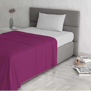 Trendy chic beddengoedset van 100% katoen, gemaakt in Italië, voor eenpersoonsbed, fuchsia