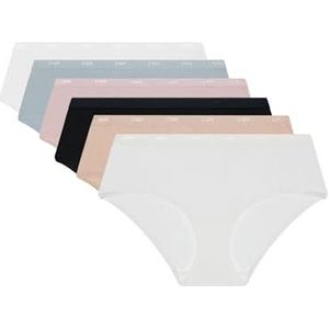 Dim Les Pockets EcoDim boxershorts voor dames, katoen, comfortabel en zacht, 6 stuks, Basisset, 34-36
