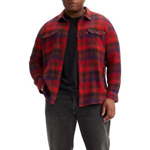 Levi's Big & Tall Jackson Worker Shirt voor heren, Jonty Plaid Valiant Poppy, XL