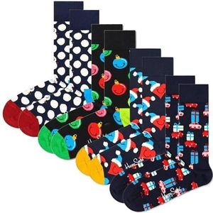 Happy Socks, Set van 4 paar Kerstmis maat 36-40, Meerkleurig, 36-40 EU