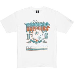 MIAMI DOLPHINS New Era Cap NFL Oversized T-shirt Screent Print Distressed Team Graphic Wit Unisex