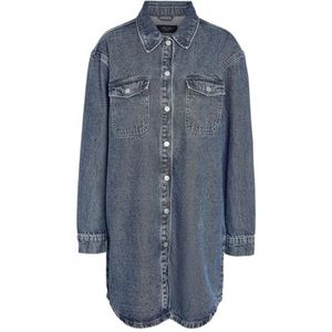 Noisy May - Alva Az351mb - Korte Jurk - Denim - Lange Mouwen - Oversized Pasvorm