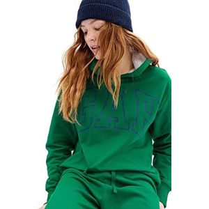 Gap V-logo Sherpa Lined Hd OPP capuchontrui voor dames, vakantie groen, L