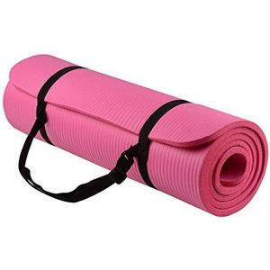 BalanceFrom BFGY-AP6PK GoYoga Multifunctionele 1/2 Inch Extra Dikke Hoge Dichtheid Anti-Scheur Oefening Yoga Mat Met Draagriem, Roze