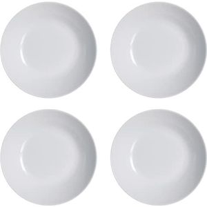 Luminarc Diwali Granieten set met 4 borden, diep, opaal, grijs, 20 cm, grijs