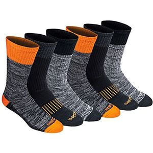 Dickies Men's Big & Tall Dri-tech Moisture Control Crew Socks Multipack, Hi-Vis Orange Black (6 Pairs), Shoe Size: 15-17
