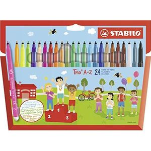 Viltstift - STABILO Trio A-Z - 24 stuks - met 24 verschillende kleuren