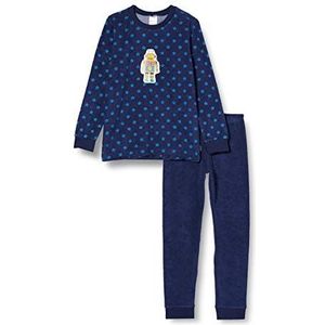 Schiesser Jongens Terry Knijp Pyjama Lange Pyjamaset, nachtblauw, 92 cm