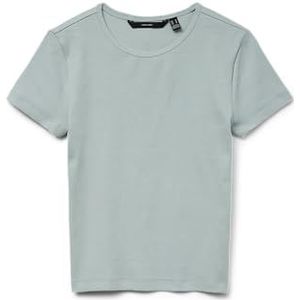 VERO MODA Dames Vmchloe Ss Short Top Ga JRS Noos, Gray Mist, S