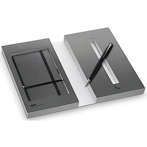 Lamy Set studio balpen in de kleur mat zwart papier softcover A6 notitieboek in zwart - incl. geschenkverpakking