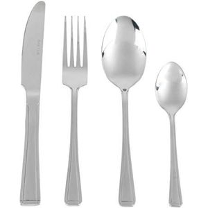 Salter BW02844 Elegance Buxton 16 Piece Cutlery Set, Dinnerware for 4 People, Tableware Set including Forks, Knives, Teaspoons and Tablespoons, Dishwasher Safe, Stainless Steel, 15 Year Guarantee