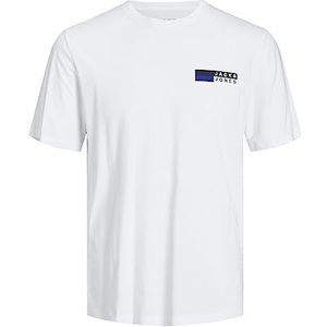 JACK & JONES Heren T-shirt Logo Ronde Hals T-Shirt, Witte P4 Small Print, S