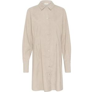 Jurk - Beige - Tight Fit - Boven de Knie - Lange Mouwen