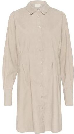 Jurk - Beige - Tight Fit - Boven de Knie - Lange Mouwen