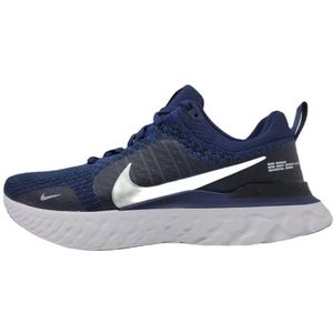 NIKE React Infinity Run Fk 3 Sneaker voor heren, College Navy Metallic Zilver, 39 EU