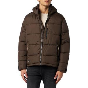 camel active Gewatteerde herenjas met afneembare capuchon, bruin, 60