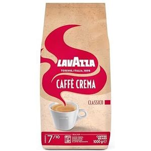 Lavazza, Caffè Crema Classico, Arabica & Robusta koffiebonen, ideaal voor espressomachines, met aroma's van gedroogde vruchten, sterke smaak, intensiteit 7/10, gemiddelde roostering, 1 kg