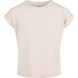 Urban Classics Meisjes T-shirt van biologisch katoen met overgesneden schouders, Girls Organic Extended Shoulder Tee, verkrijgbaar in vele kleuren, maten 110/116-158/164, roze, 146/152 cm