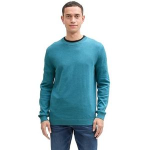 TOM TAILOR heren trui, 36299 - Bright Teal Melange, XXL