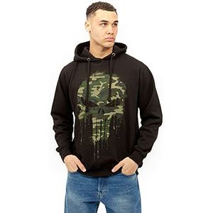 MARVEL Heren Punisher Skull Camo Skateboarding Hoodie, Zwart, L