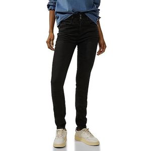 Street One Dames jeansbroek slim en high, Black Rinsed Wash, 26W x 30L