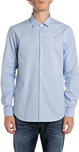 Replay - Casual Shirt - Licht Blauw - Lange Mouwen