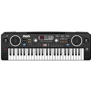 WS - Synthesizer – 49 toetsen – tieners – 610600 – 66 cm – zwart – ideaal voor beginners – muziek – instrument – IZZY – initiatie piano – amateurmuzikant – USB-kabel inbegrepen – microfoon