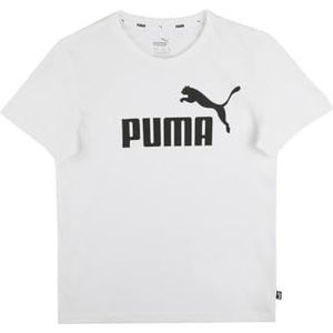 PUMA T-shirt voor jongens, ESS Logo Tee B T-shirt, wit, 140