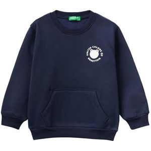 United Colors of Benetton Sweatshirt met capuchon voor kinderen en jongens, donkerblauw 252, 2 jaar