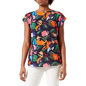 Seidensticker Damesblouse - Fashion blouse - ronde hals - zonder mouwen - 100% viscose, blauw, 34