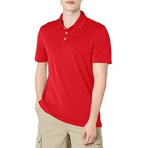 Amazon Essentials Men's Sneldrogend golfpoloshirt met slanke pasvorm, Rood, S