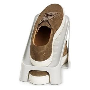 Joseph Joseph Shoe-In Compacte Schoenenorganizer, Omklapbare Vakken voor Gemakkelijke Toegang, Antislip, Geschikt voor 1 Paar, voor Planken/Kledingkasten, 2 Stuks
