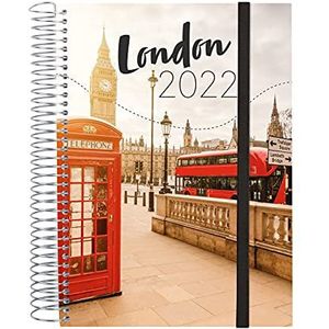 Finocam - Kalender 2022, 1 dag, van januari 2022 tot december 2022 (12 maanden) E10-155 x 212 mm, spiraalbinding Beta Londen Portugees