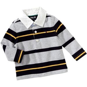 Tommy Hilfiger Benton STRIPE MINI RUGBY L/S BJ50239290 jongens sweatshirts, grijs (grey heather), 86 cm