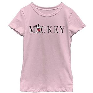 Disney Simply Mickey T-shirt voor meisjes, lichtroze, XL