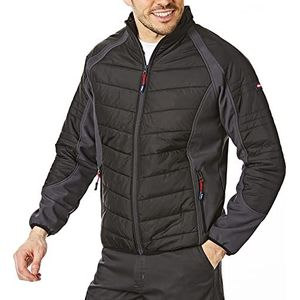 Lee Cooper Mens douchebestendig winddicht gewatteerde contrasterende werkkleding jas, zwart/grijs, 2X-Large