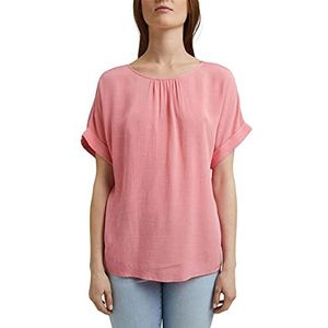 ESPRIT Lenzing Ecovero Blouse met knoopsluiting, koraalrood, 36