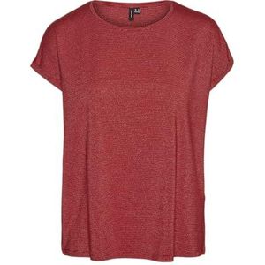 VERO MODA VMLAVA Glitter SS TOP Stripe GA NOOS, Salsa/Stripes: goud Lurex, M